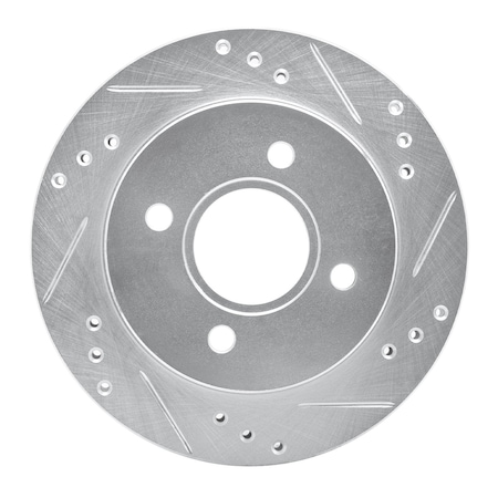 Dynamic Friction Co DFC Brake Rotor - Drilled and Slotted - Silver 631-56014R