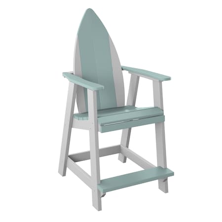 Polybird SURFBOARD NOSE BALCONY CHAIR.        SAGE AND WHITE POLYBIRD P83