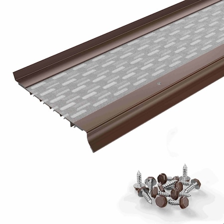 Waterlock Micromesh 6" Half Round Aluminum/SS Gutter Guard, Musket Brown, 25ft WM-6HR-025-MSK