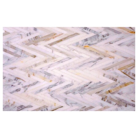 Apollo Tile Serena 9x13 White Gray Gold Calacatta Gold Mosaic Chevron Wall and Floor Tile (4 sq ft/case), 5PK APLTSC88CV06A