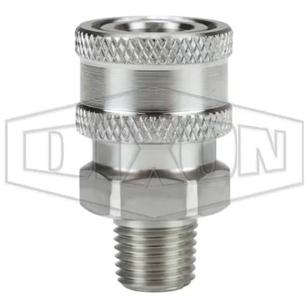 Dixon 1/4 V COUP, 1/4 M-NPTF 316SS, UNVALVED 2VM2-SS-E