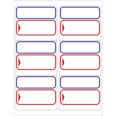 Tape Logic Blank To/From Labels - Red/Blue, 600PK LLTFRB