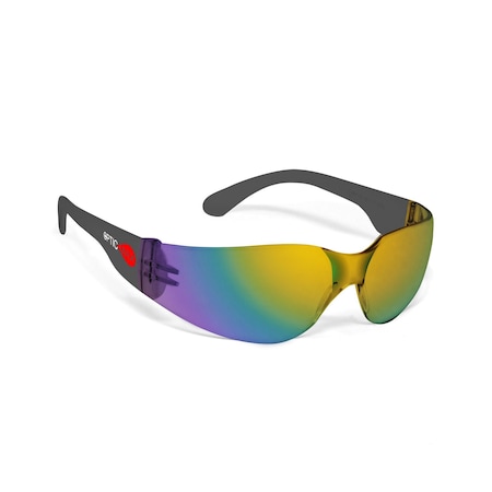 Optimax PC Single-Piece Wrap-Around Lens, Scratch Resistant Coating, Rainbow Lens, 12PK 100RB