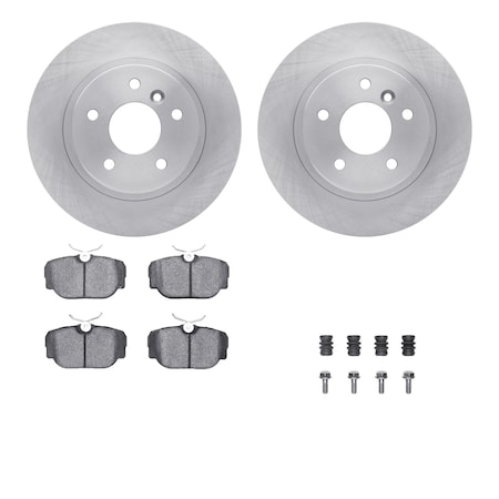 Dynamic Friction Co DFC Brake Rotor with 5000 Brake Pads and Hardware Kit 6512-11057