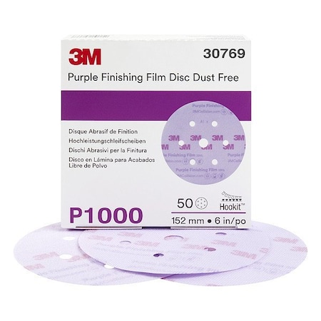 3M Finishing Film Abrasive Disc, Aluminum Oxide, P1000 Grit, Coated Type, 260L 7100122767