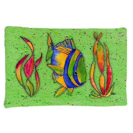 Carolines Treasures 20.5 x 30 in. Tropical Fish on Green Moisture Wicking Fabric Standard Pillow Case 8568PILLOWCASE