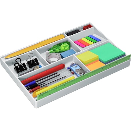 Acrimet Drawer Organizer Tray with 8 Compartments for Office, Makeup & Accessories (White) 977.6