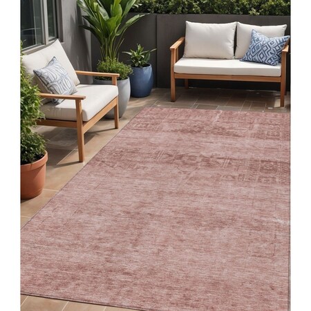 Homeroots 5' X 8' Blush And Mauve Medallion Washable Indoor Outdoor Area Rug 616101