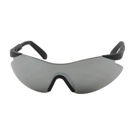 Bouton Optical Rimless Safety Glasses with Black Temple, Silver Mirror Lens and Anti-Scratch Coating 250-92-0005