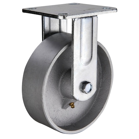 Vestil Cast Iron/Steel Rigid Caster 4 In. Diameter x 2 In. Width 1102 Lb. Capacity Silver CST-VE-4X2CI-R