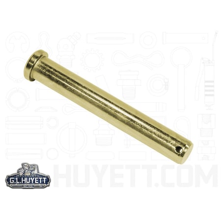 Huyett Clevis Pin, Zinc Yellow, 0.188 in Dia x 1.609 in Overall L x 1.750 in Shank L x 0.094 in Hole Dia CLPY-0187-1750