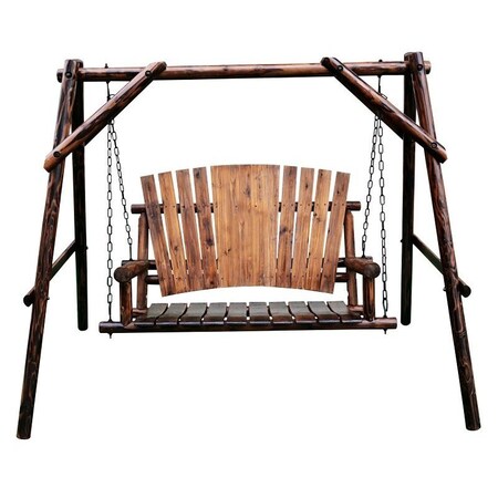 Leigh Country Char-Log Series Porch Swing, 86.6 in OAW, 48.43 in OAD, 67.9 in OAH TX 94080