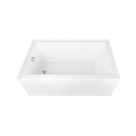 Kingston Brass 60-Inch Acrylic Rectangular 3-Wall Alcove Tub Combo with Waste and Overflow Drain, Left Hand Drain CVTAP603622L6