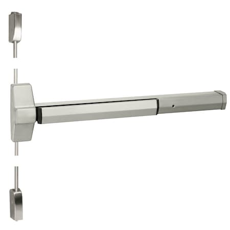 Yale Grade 1 Surface Vertical Rod Exit Bar, Wide Stile Pushpad, 36in Fire-rated Device, 84in Door Height 7170F 36 630 LBR