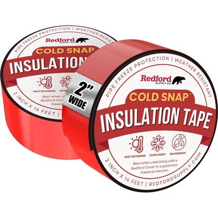 Redford Supply Co. 2 Pack 2 in x 14 ft - Pipe Insulation Tape, Foam Pipe Insulation, Water Pipe Insulation, AC Tape B0BKNK1XTB