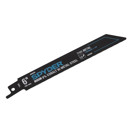 Spyder 6 Inch 24 TPI Metal Cutting Bi-Metal Reciprocating Saw Blade, 5 Pieces - 200399-5