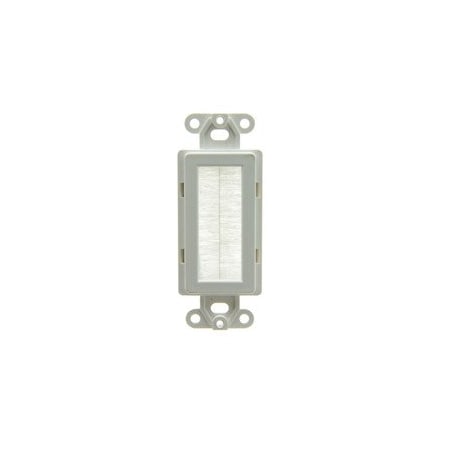 Cable Wholesale Decora Wall Plate Insert, White, Brush Cable Pass Through 301-1009