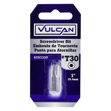 Vulcan Screwdriver Bit, Hex Shank, S2 Chrome Molybdenum Steel 307751OR