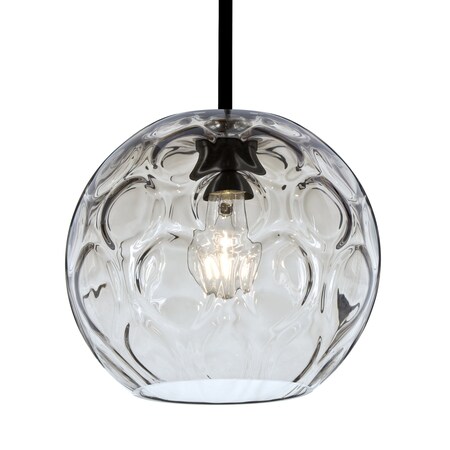 Besa Lighting Besa Bombay Pendant, Clear, Black Finish, 1x 60W MAX E26 Base 1TT-BOMYCL-BK