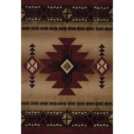 United Weavers 7 ft. 10 in. x 10 ft. 6 in. Contours Flagstaff Oversize Rug, Burgundy 510 27034 912