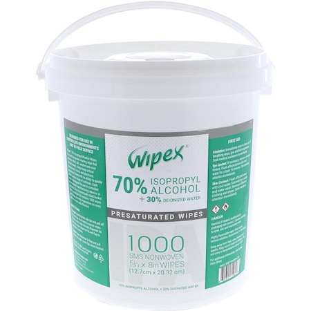 Wipex 70% Isopropyl Alcohol Wipes 1000ct Value Bucket, Lint-Free SMS Cloth Material WX71960IPA70
