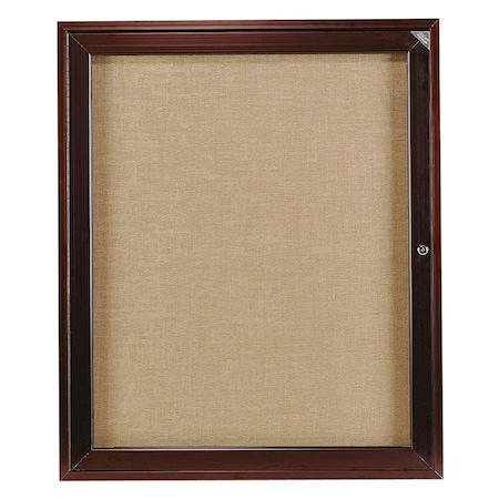Ghent Indoor/Outdoor Enclosed Vinyl Bulletin Board, Bronze Aluminum Frame, 3'Hx2'W, 1 Door, Caramel PB13624VX-181