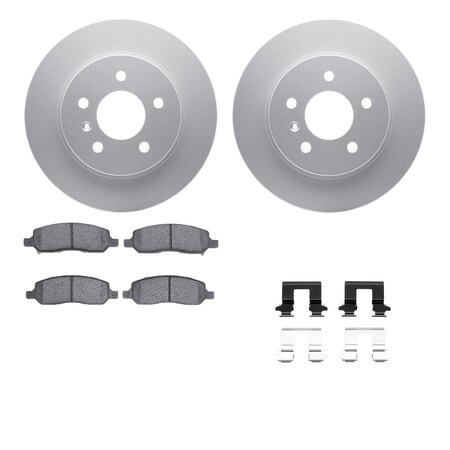 Dynamic Friction Co DFC GEOSPEC Coated Rotors with 5000 Brake Pads - Ceramic and Hardware 4512-45047