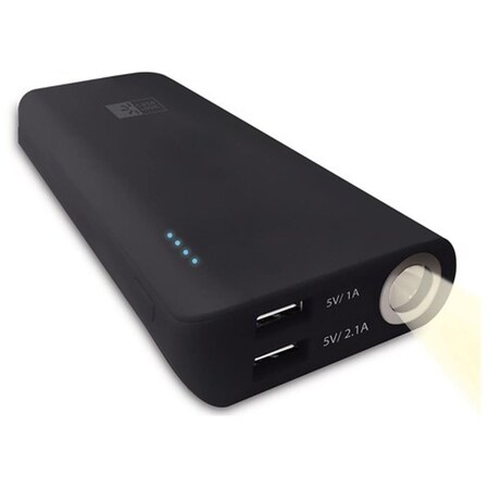 Case Logic Dual USB Power Bank 8000mah-2.1 amp Charger. With Built-in Flashlight CLPB80101BK