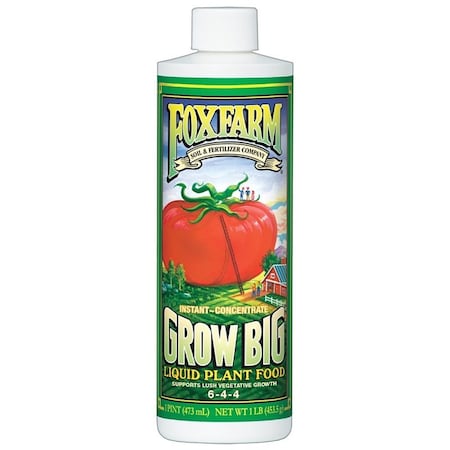 Grow Big 793219 Plant Food, 1 pt, Liquid, 6-4-4 N-P-K Ratio GBPINT