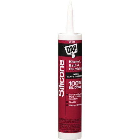 Dap 9.8 Oz. Kitchen And Bath 100% Silicone Sealant White 7079808640