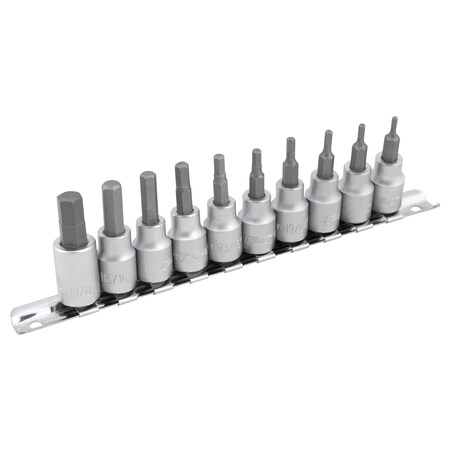 Performance Tool 10-Pc Sae Hex Bit Socket Set, W1387 W1387