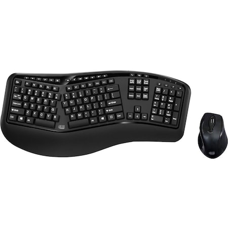 Adesso TRU-FORM MEDIA 1500 - WIRELESS ERGONOMIC KEYBOARD & LASER MOUSE WKB-1500GB