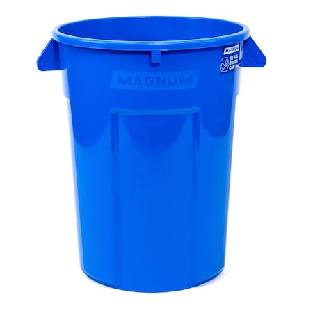 Magnum Tool 32 Gallon Trash Can, High-Vis Blue, Construction Grade, Heavy Duty Plastic CMTC-C000-32B01