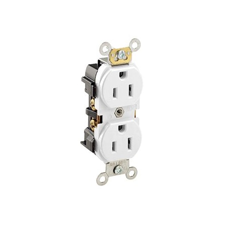 Leviton Industrial Series Heavy Duty Grade Duplex Receptacle, 15 Amp, 125 Volt 5252-W