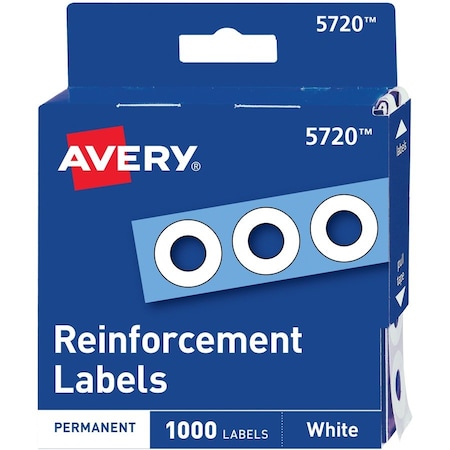 Avery Reinforcements, White, PK1000 5720