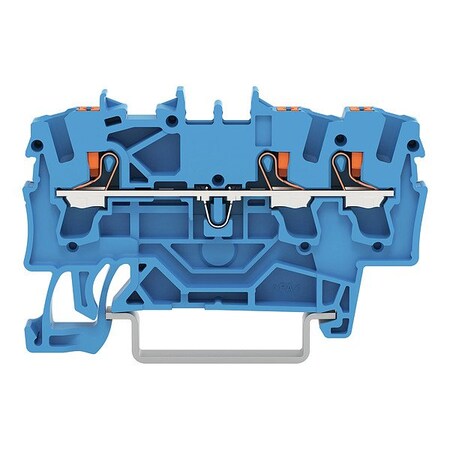 Wago Terminal Block, 2.33" L, 1.55" W, 800V, Blue 2202-1304
