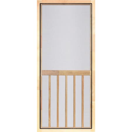 Screen Tight 5-Bar 36'' Wx80'' Hx1'' Thick Natural Wood Screen Door Screen W5BAR36H