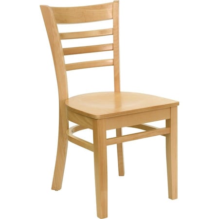 Flash Furniture Hercules Restaurant Chair, Wood Back, 17-1/4 in W 20" L 33-3/4" H XU-DGW0005LAD-NAT-GG
