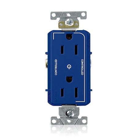 Leviton DPl Dup Rec 15A 125V 2MCtrl Self-Gr Blu 16252-2PB