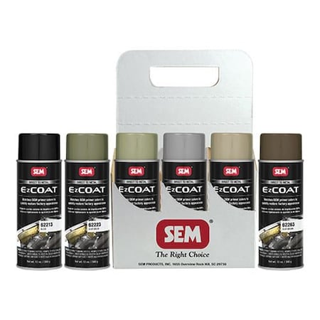 Sem EZ Coat Direct-To-Metal Coating Assortment, Six 12 oz Aerosols 62209
