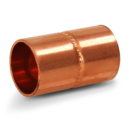Everflow Straight Copper Coupling Fitting with Rolled Tube Stop 5/8'' CCRC0058
