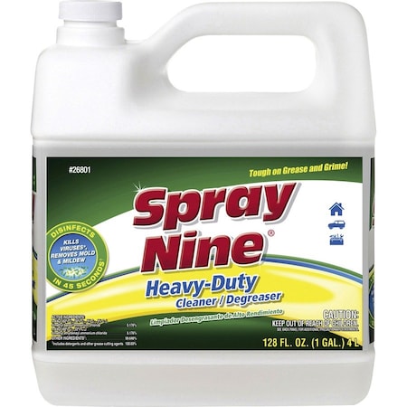 Spray Nine Cleaner and Disinfectant, 1 gal. Jug, citrus, Clear, 4 PK 26801
