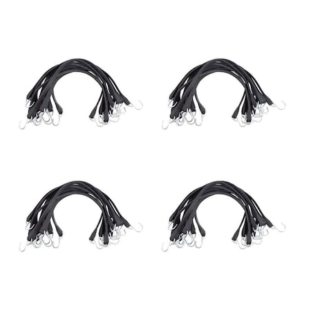 Mytee Products 21in Natural Rubber Tarp Bungee Straps Crimped Hooks -4 Boxes 200 Pcs, 4PK RS-21C-Nx4