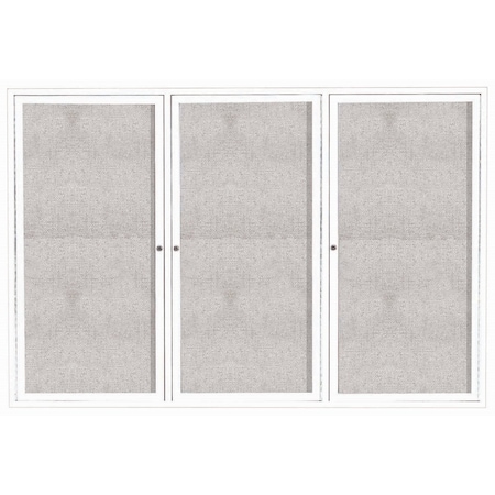 Aarco Outdoor Enclosed Bulletin Board w/ Al Frame, Powder Coated White, 48''Hx72''W ODCC4872-3RW