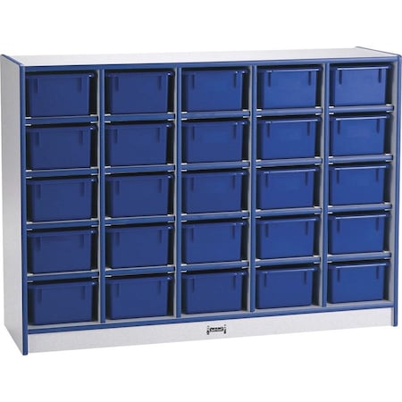 Jonti-Craft Rainbow Accents 25 Cubbie-Tray Mobile Storage, without Trays, Blue 0425JCWW003