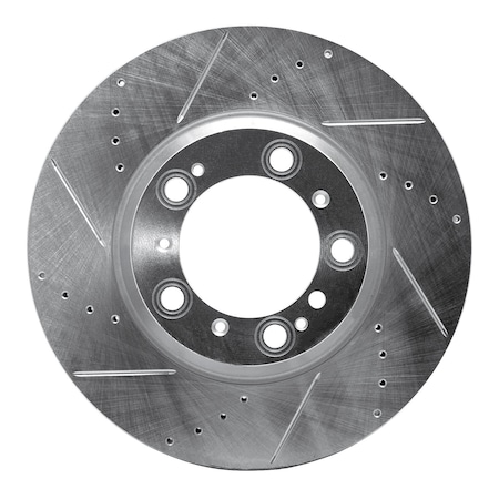 Dynamic Friction Co DFC Brake Rotor - Drilled and Slotted - Silver 631-02067D