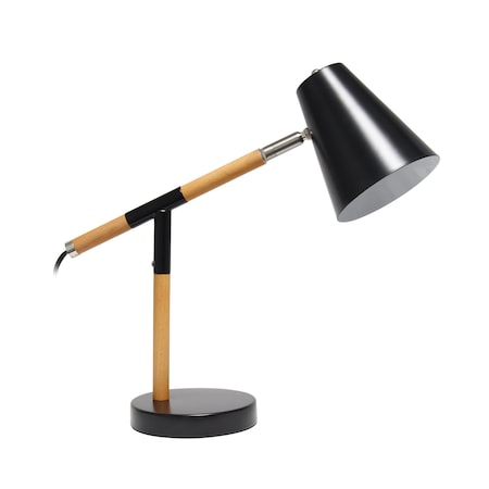 Homeroots 16" Black Metal Table Lamp 646264