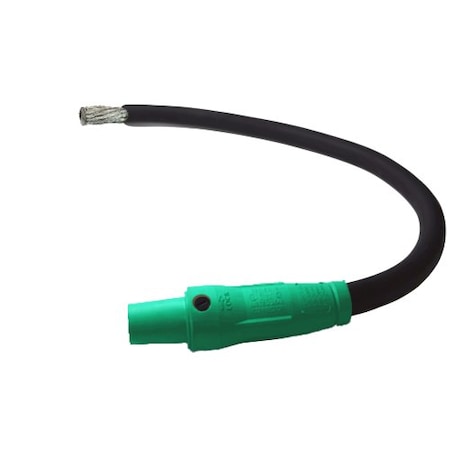 Power Assemblies Type W Pigtail 400A 4/0 AWG Series 16 Female Camlock to Tinned 3 ft, Green 40TW16003FTG