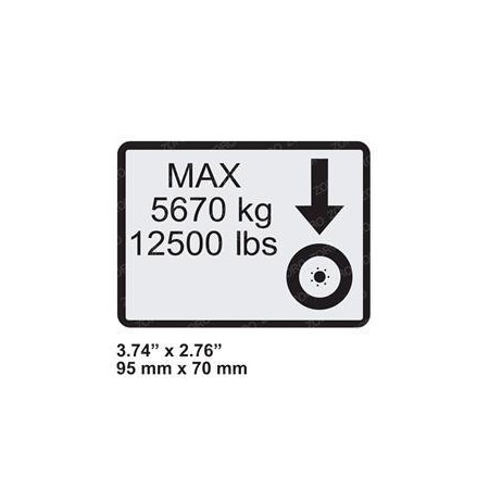 Jlg REPLACEMENT DECAL-MAX TIRE LOAD 1001156891