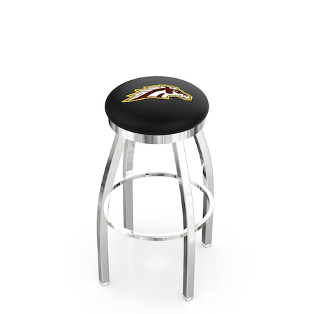 Holland Bar Stool Co 36" Chrome Western Michigan Swivel Bar Stool, Accent Ring L8C2C36WestMI